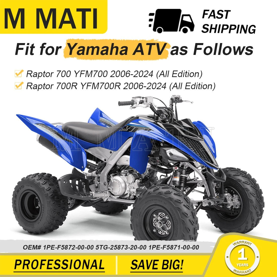 Front Brake Hose Lines & Pipe for Yamaha Raptor 700 YFM700 (2006–2024)