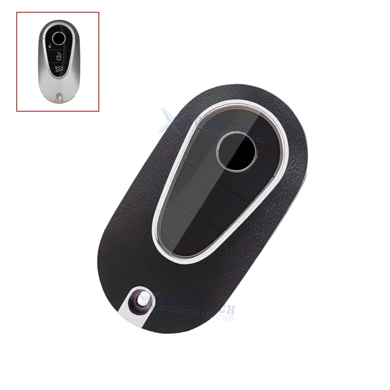 Leather-Texture Black TPU Smart Key Fob Full Protect for Mercedes S-Class (2020–2025)
