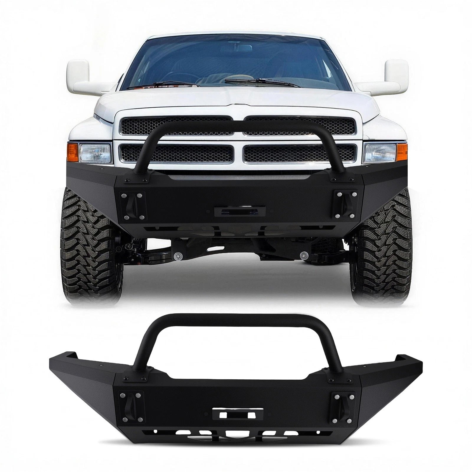 Front Bumper Assembly with Bull Bar for Dodge Ram 1500 (1994–2002)