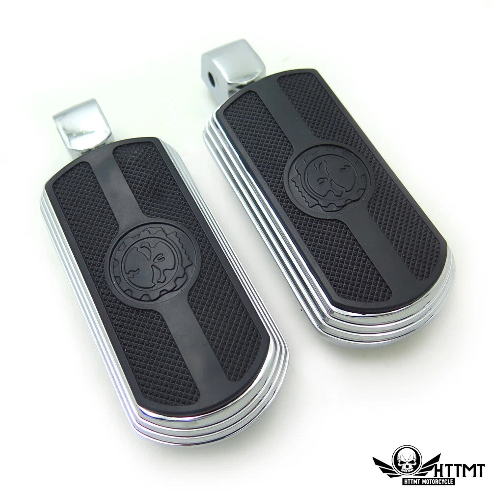 Chrome Skull Rubber Footpeg for Yamaha V-Star 1000 650 Royal Star V-Max Virago