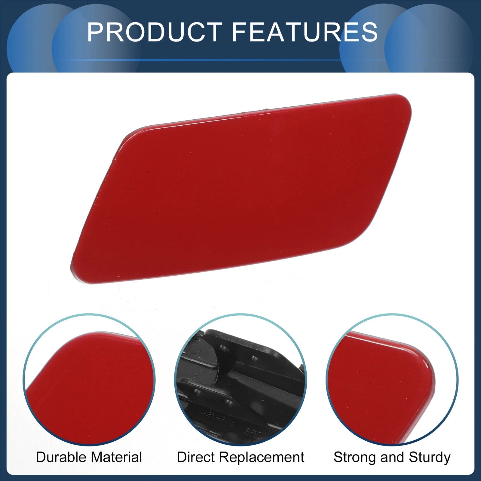 Front Right Washer Nozzle Cover Cap for Volkswagen Passat CC (2008–2012) Red