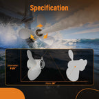 3 Blade Aluminum Propeller for Yamaha 9.9HP 15HP 20HP (1990–2023)