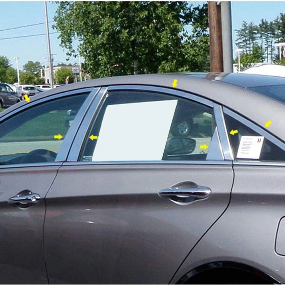 Luxury FX Steel Window Package Kit with Posts Mirror for 2011–2014 Hyundai Sonata