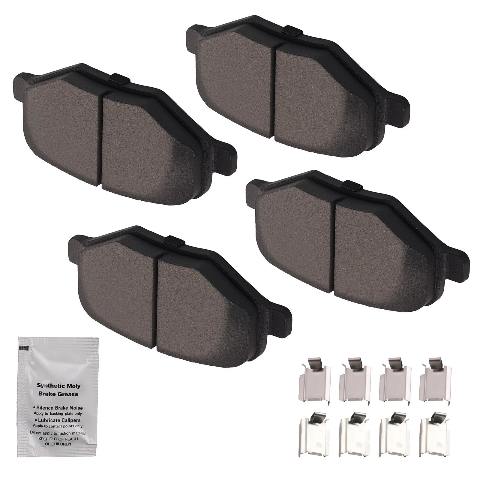 Set of 4 Rear Ceramic Brake Pads for Ford Police Interceptor Utility (2013–2019) D1377