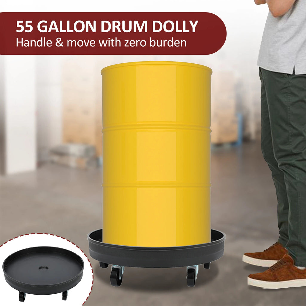 30 Gallon Barrel Dolly for 55 Gallon Drum (900lbs, 5 Wheels)
