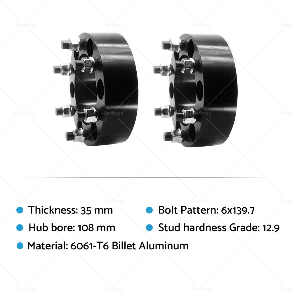 2X 35mm Wheel Spacers for Toyota Hilux Pajero Triton Ranger (6x139.7)