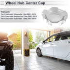Set of 4 Silver Tone Wheel Hub Center Caps for Chevrolet Silverado 1500 (2007–2013)
