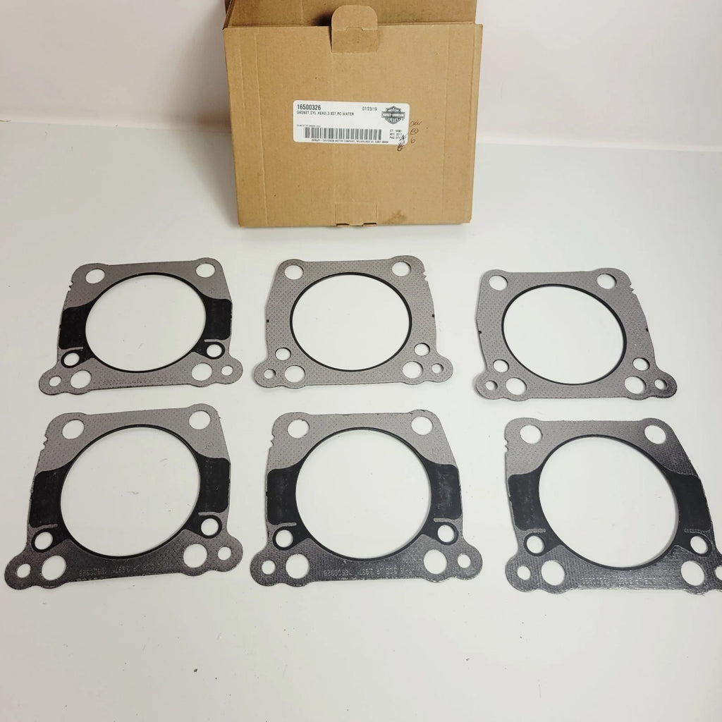 Set of 6 OEM Harley-Davidson M8 Water Cooled Cylinder Head Gaskets 16500326