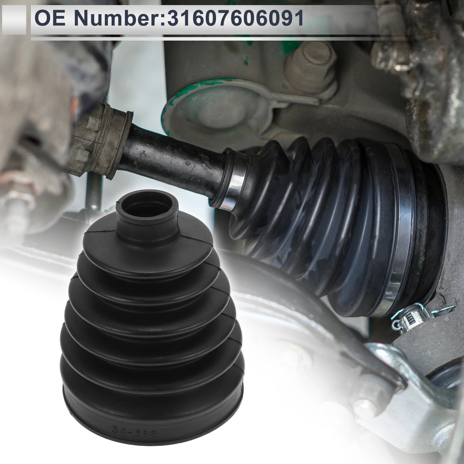 Outer CV Joint Boot Kit with Clamps for BMW 528i (2011–2016) 31607606091