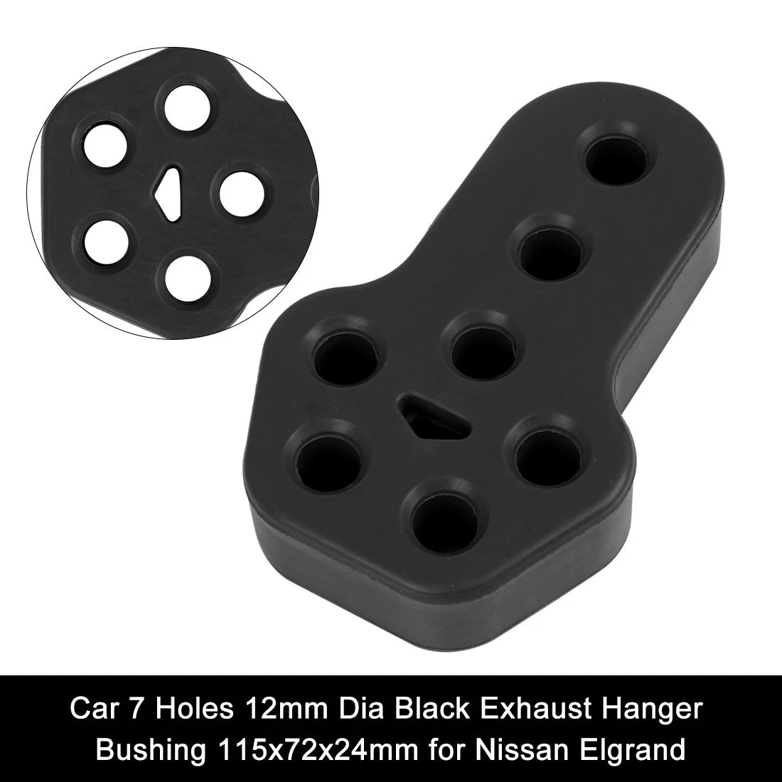 Set of 4 Exhaust Hanger Bushings for Nissan Elgrand (7 Holes, 12mm Dia)