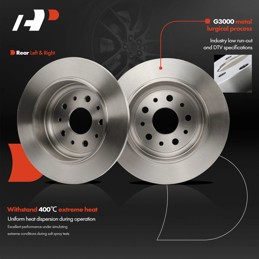 Rear Disc Brake Rotors & Ceramic Pads for Jeep Wrangler (2018–2020)