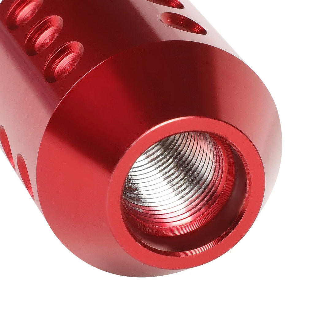 Shift Knob for Universal Fit (J2) - Aluminum Cylindrical Red with Adapters