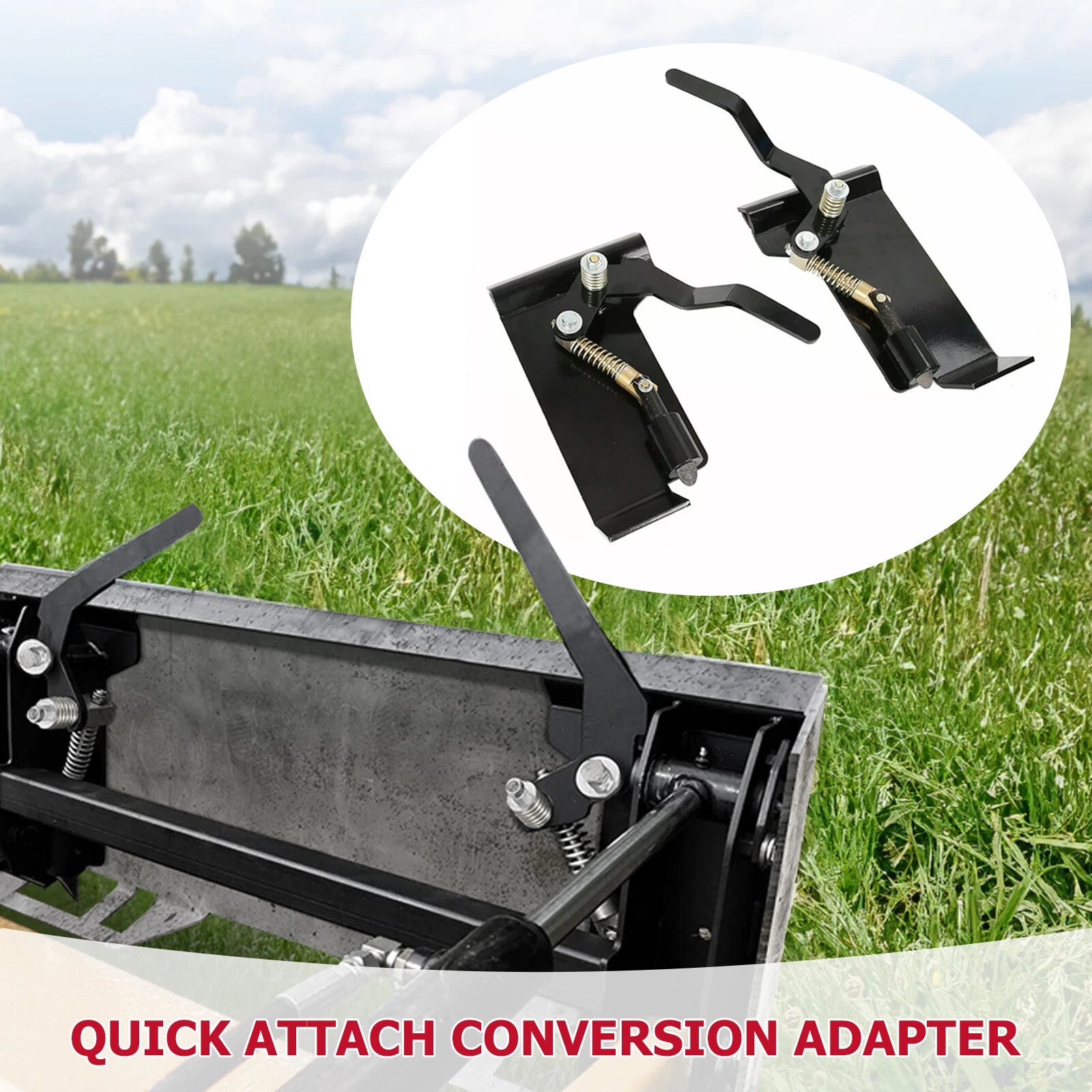 Quick Attach Bucket Conversion Adapter Latch Plates for Skid Steer (Universal)