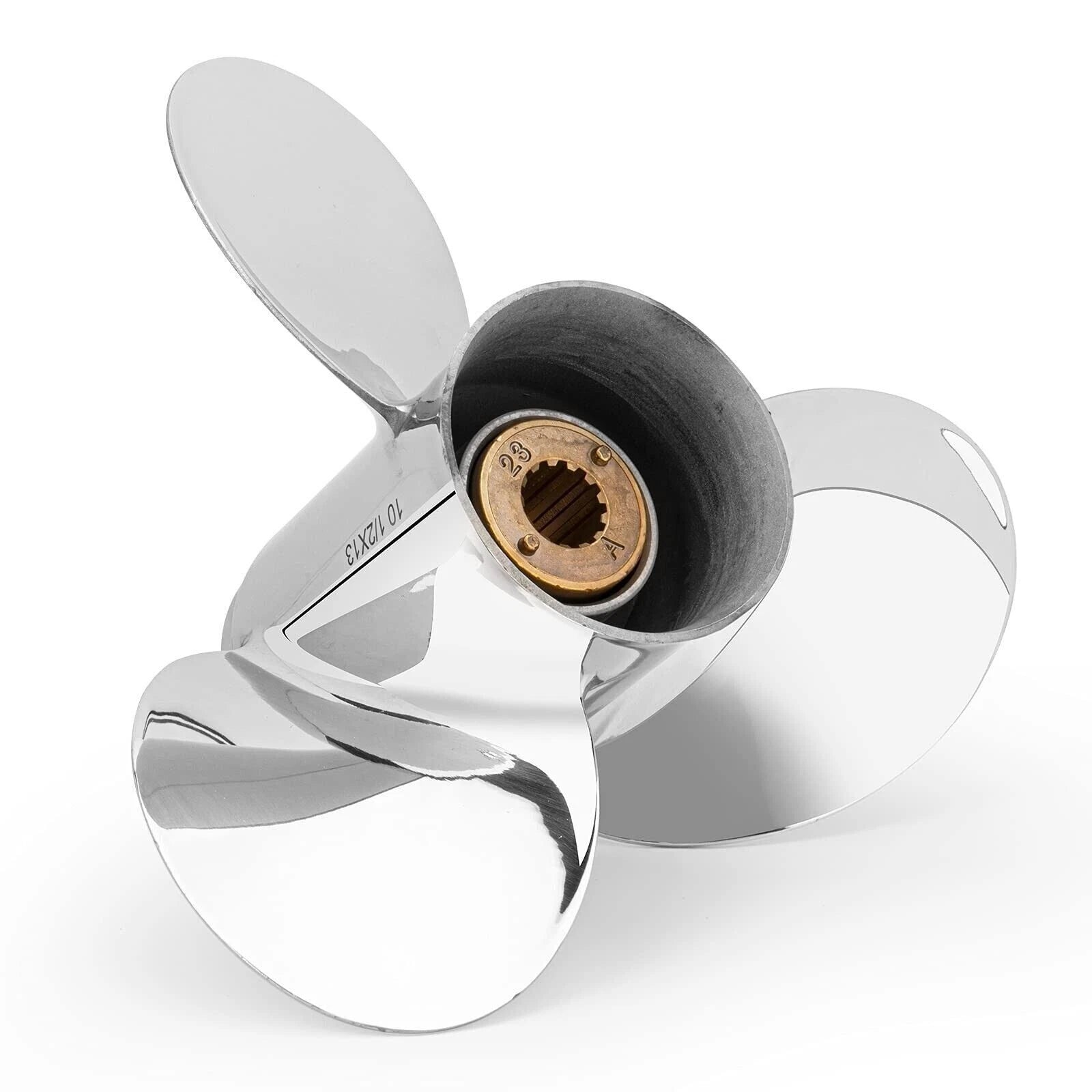 10.5x13 Stainless Steel Boat Propeller for Mercury 25-70HP (13 Spline, RH)