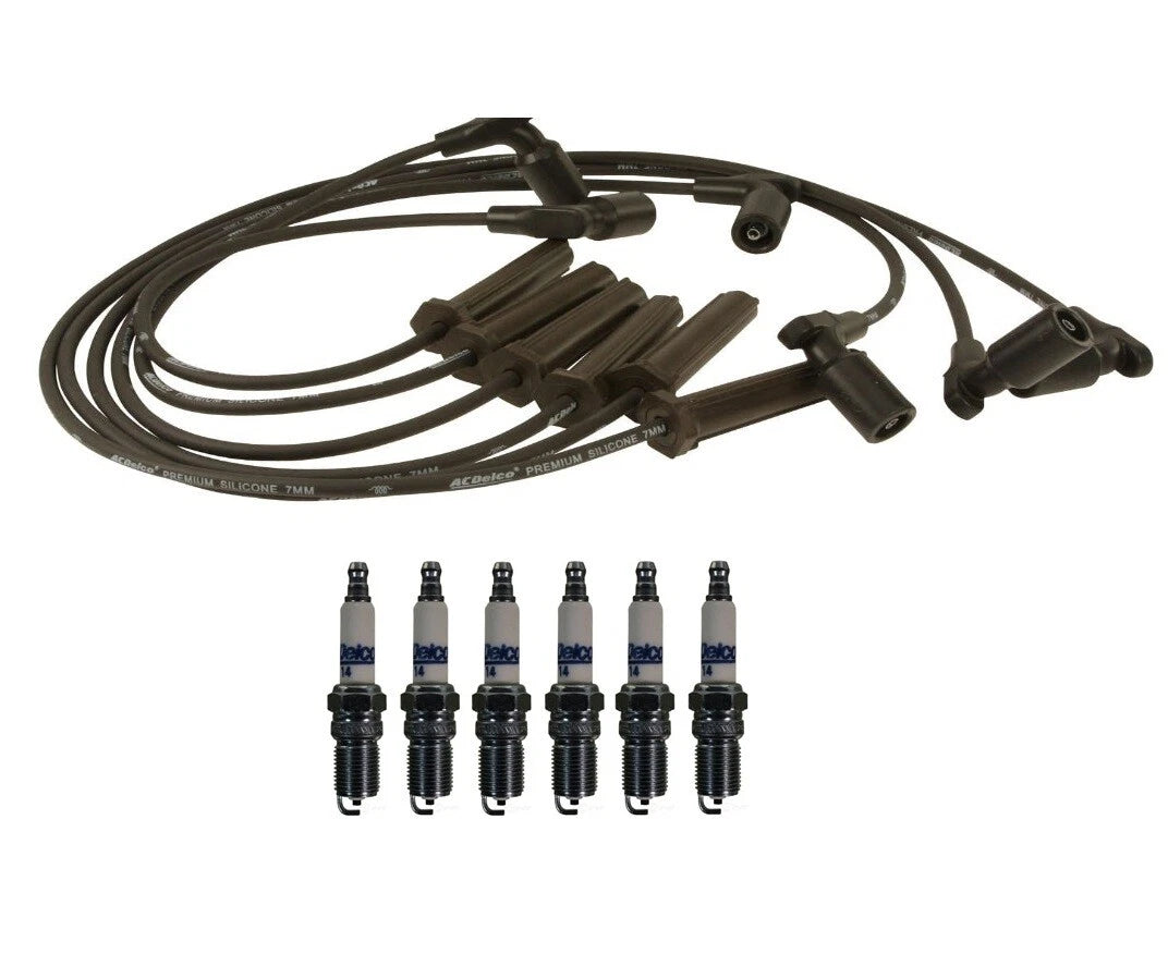 Ignition Wire Set & 6 ACDelco Rapidfire Spark Plugs for Chevy Buick V6
