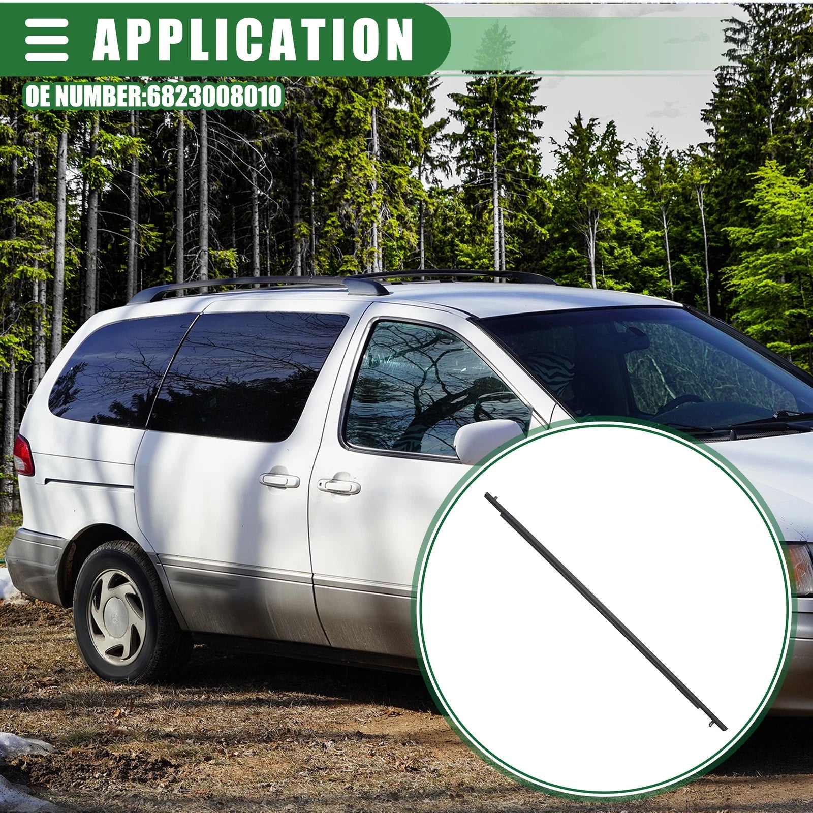 Rear Right Door Window Belt Weatherstrip for Toyota Sienna (2004–2010)