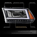C-LED DRL Sequential Turn Signal Headlights for RAM 1500 (2009–2024)