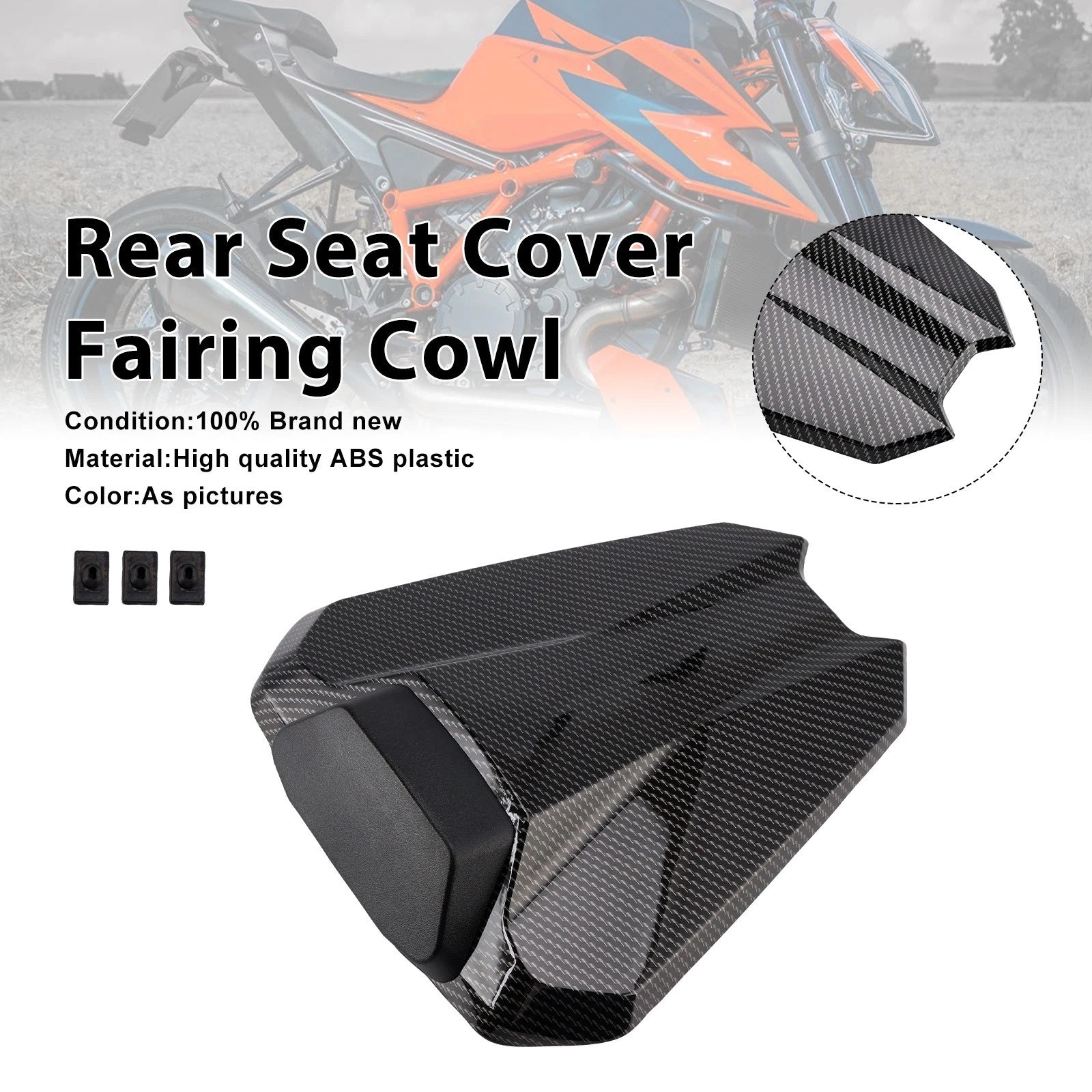 Rear Pillion Seat Cover Fairing Cowl for KTM 1290 Super Duke R (2020–2023) Carbon