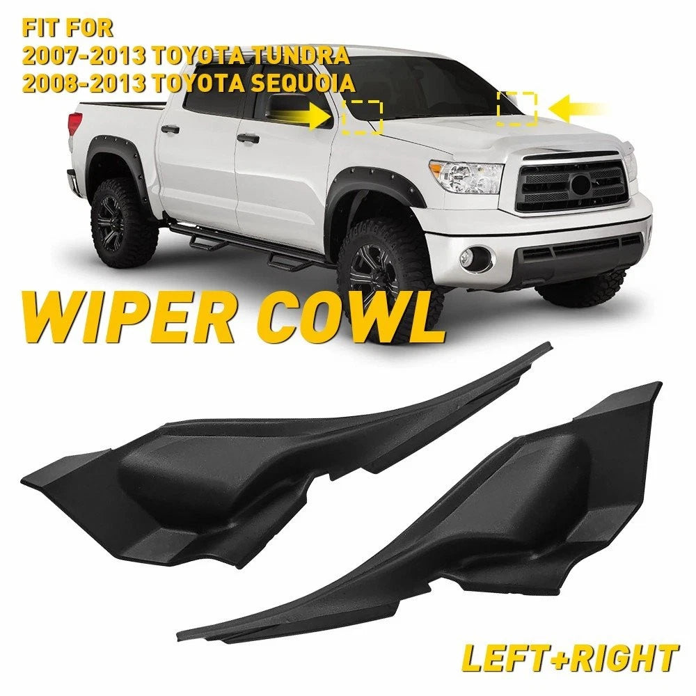 Windshield Wiper Cowl Extension Trim Black for Toyota Sequoia Tundra (2008–2013)