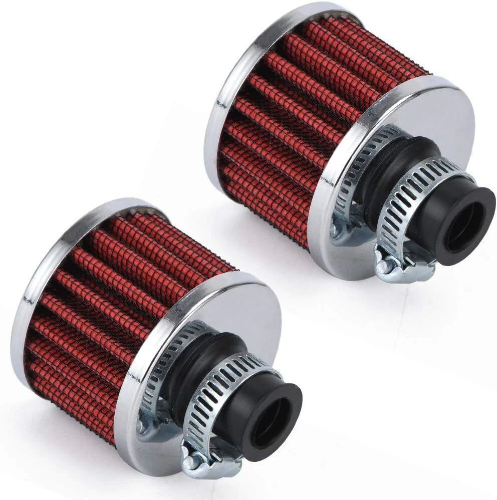 2X Cold Air Intake Filter for Turbo Vent Crankcase Valve Cover (Universal)