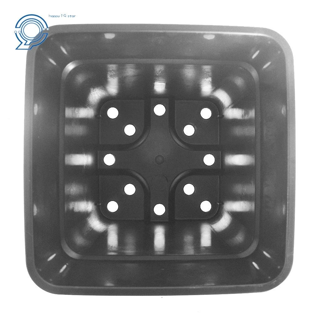 Set of 10 Square Black Nursery Pots for Garden Use (1 Gallon)