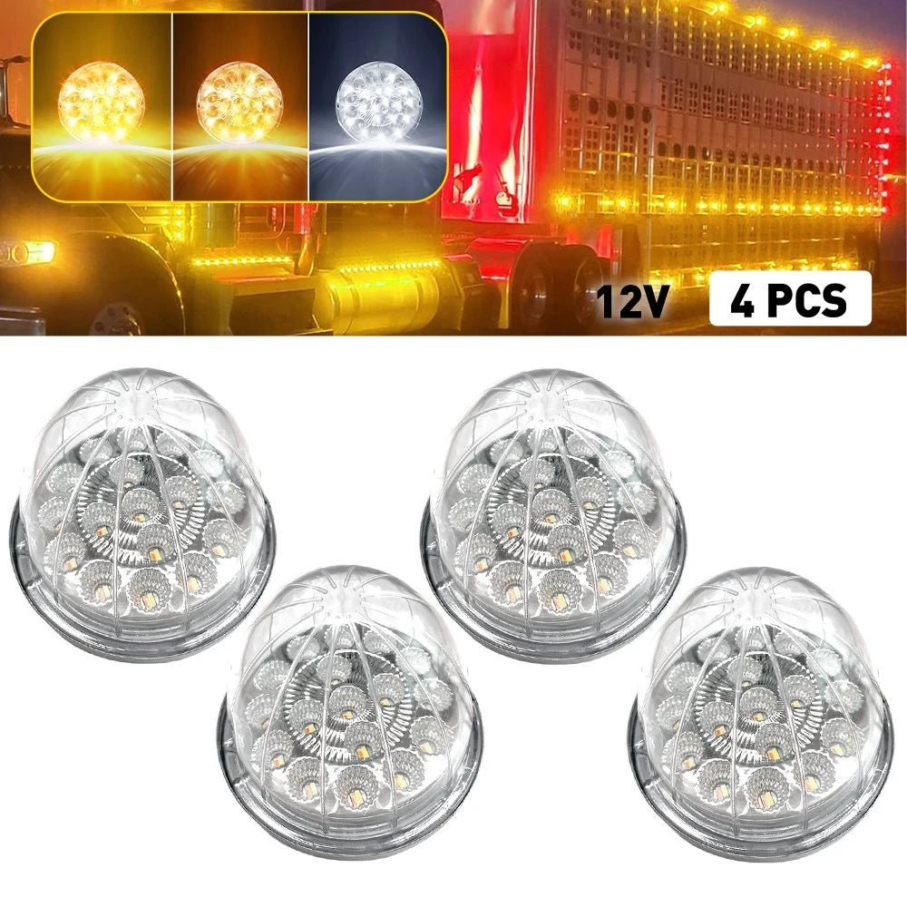 4X 17LED White Amber Watermelon Marker Light for Heavy Truck Trailer (12V)