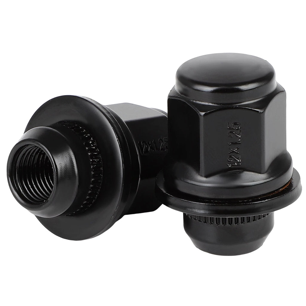 Set of 20 Bulge Acorn Lug Nuts 12x1.25 Black for Infiniti Q50