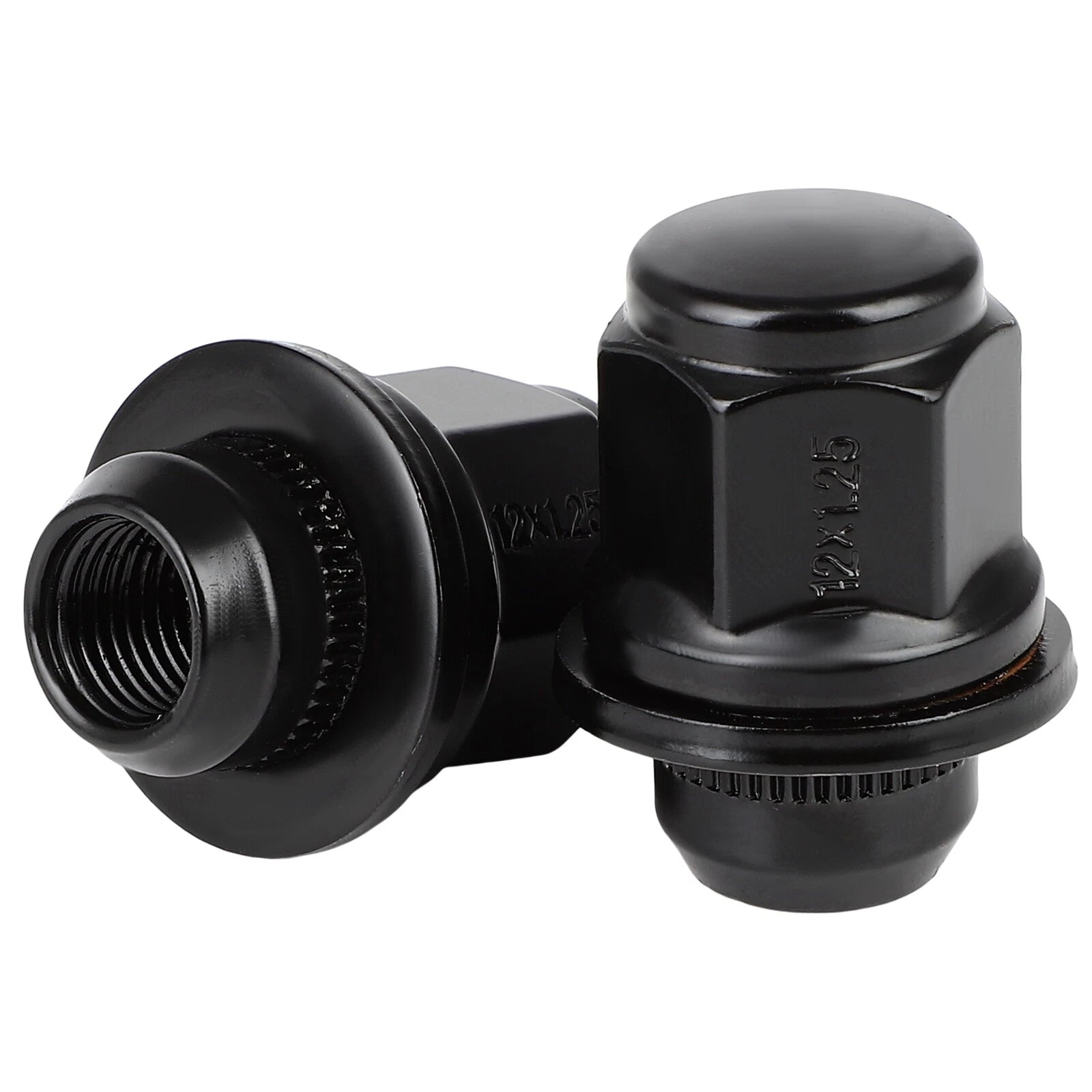 Set of 20 Bulge Acorn Lug Nuts 12x1.25 Black for Infiniti Q50