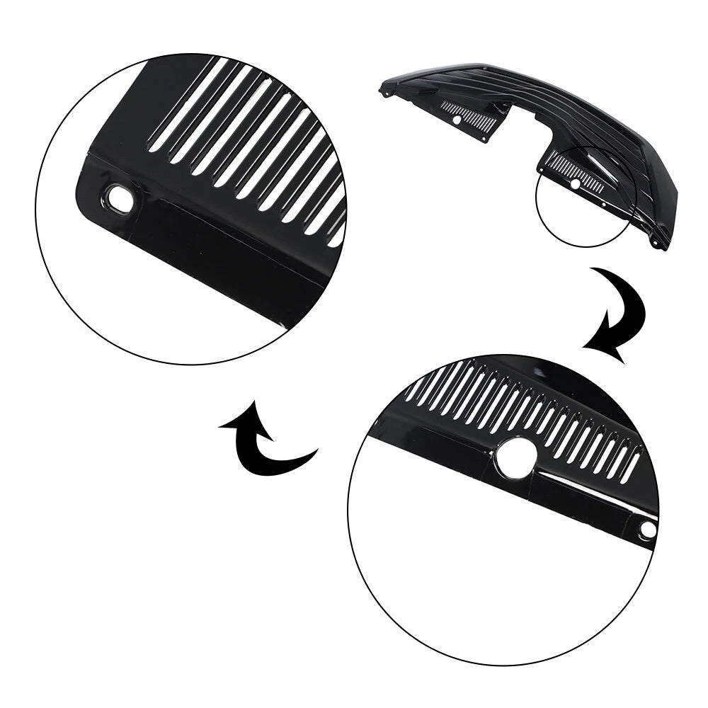 Front Upper Grille for Toyota Sienna (2011-2017) Gloss Black Plastic