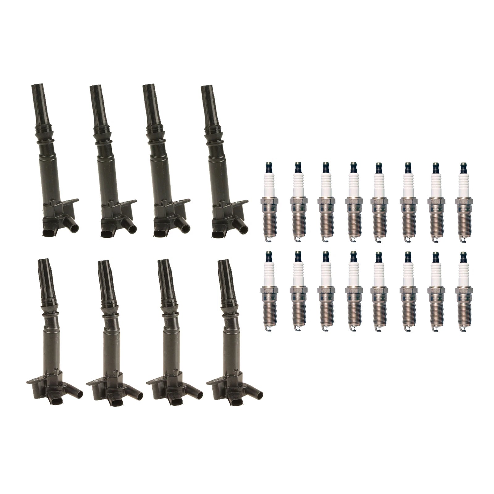 Set of 8 Ignition Coils & 16 Iridium TT Spark Plugs for Ford 6.2L V8 (2011–2014)