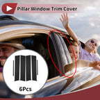 Set of 6 Car Door Pillar Window Trim for Toyota Aqua (2011–2019) Black