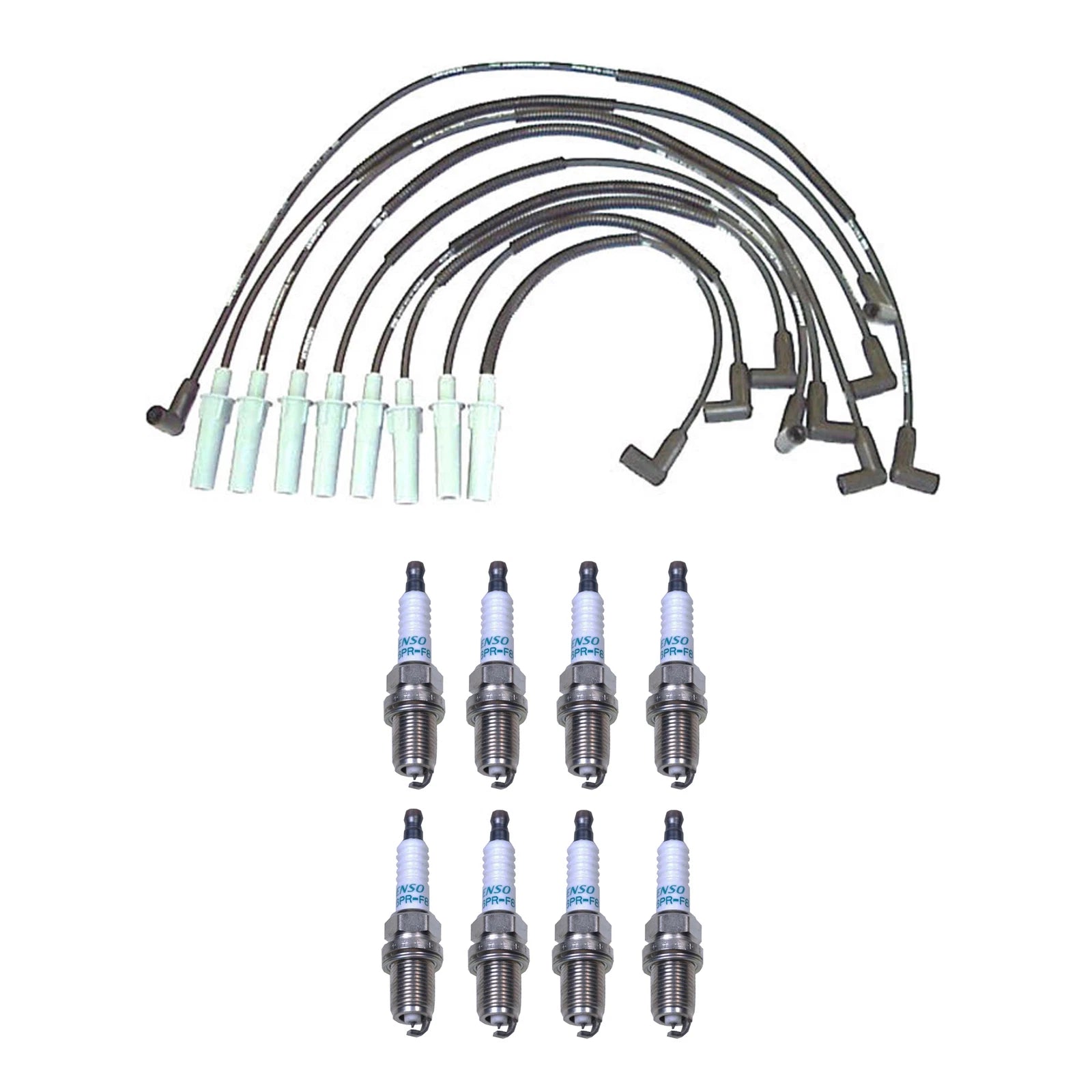 Denso 7mm Wire Set & 8 Iridium Spark Plugs for Dodge 5.2L 5.9L (1994–2003)