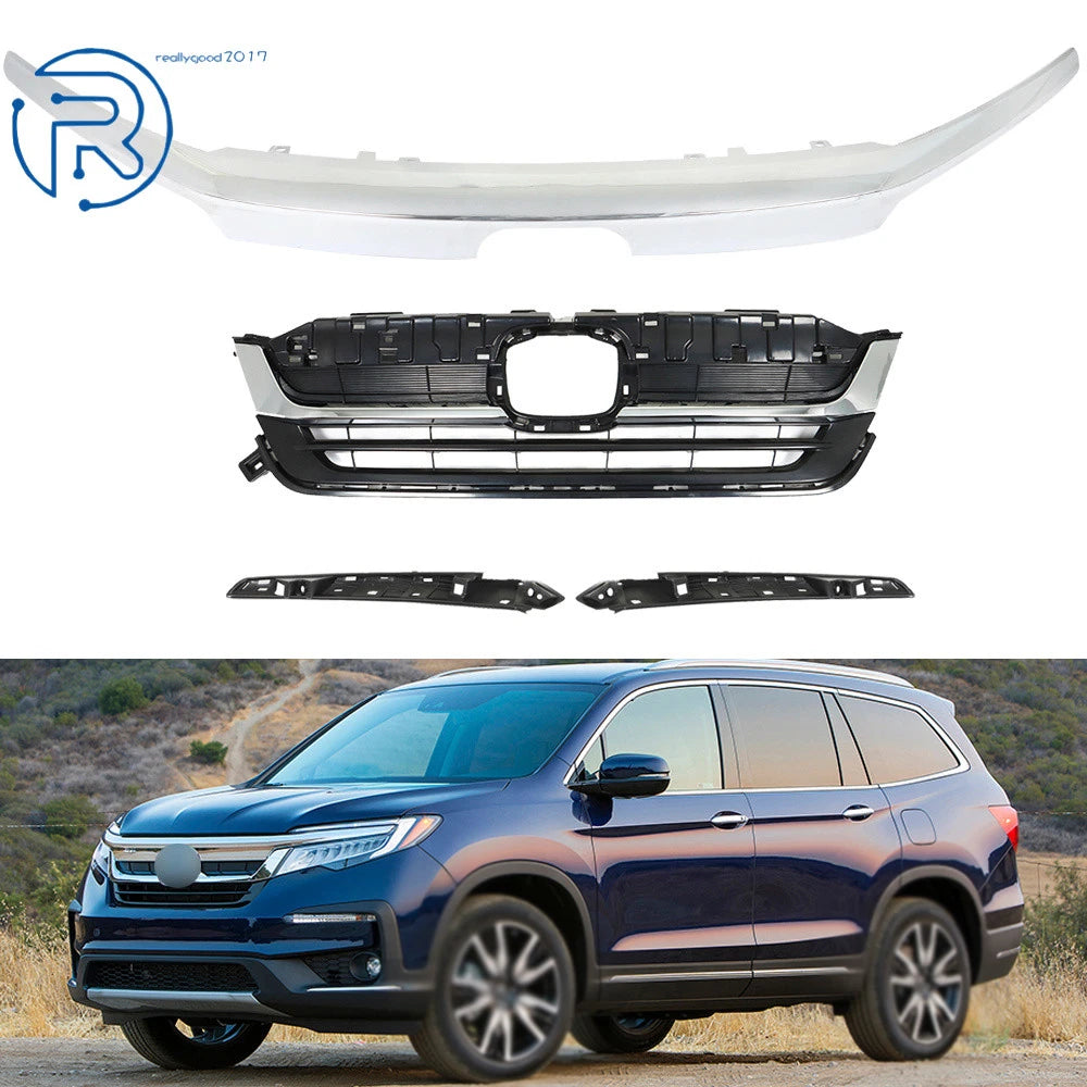 Grill with Chrome Trim for Honda Pilot (2019–2021)