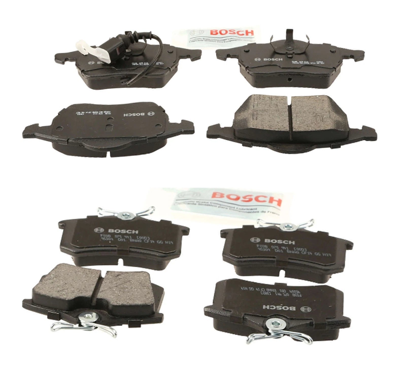 Set of 4 Bosch QuietCast Ceramic Disc Brake Pads for Audi Volkswagen