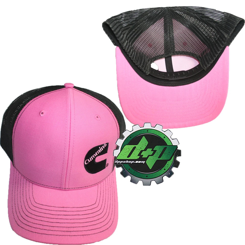 Cummins Trucker Hat for Ladies - Richardson Snap Back, Pink Mesh