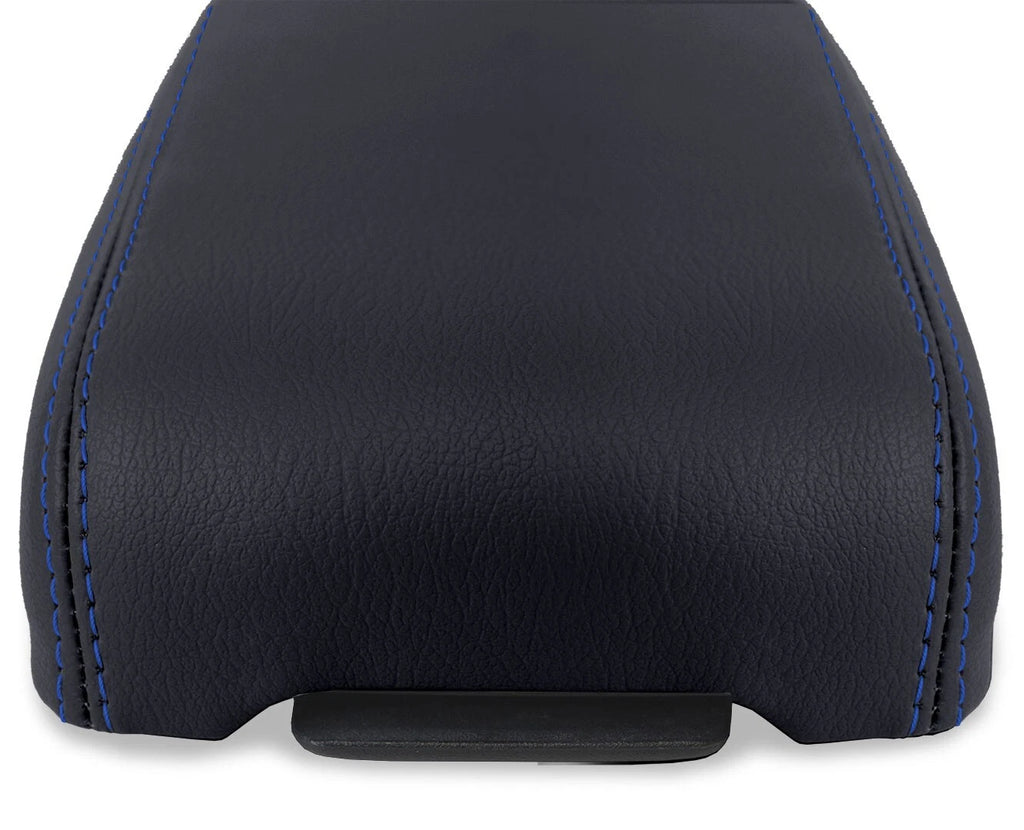 Leather Console Armrest Cover for Chevrolet Colorado (1995–2005) Blue Stitch