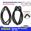 Weatherstrip Rubber F+R w Moulding Hole Fits Nissan Sentra Sunny B11 1981-85 D07