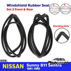 Weatherstrip Rubber F+R w Moulding Hole Fits Nissan Sentra Sunny B11 1981-85 D07