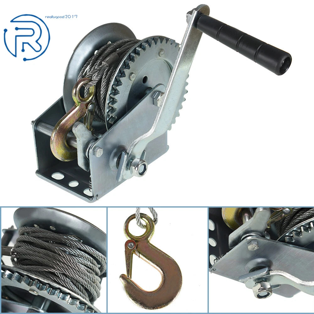 Heavy Duty Hand Winch for Trailer ATV Boat (Up to 1200 lbs)