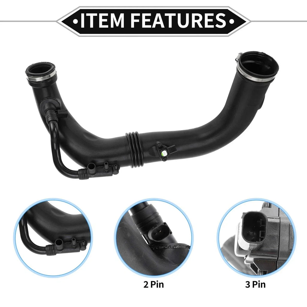 Intake Hose for Mercedes-Benz C-Class 2012-2015, Black, 2 x Compatible