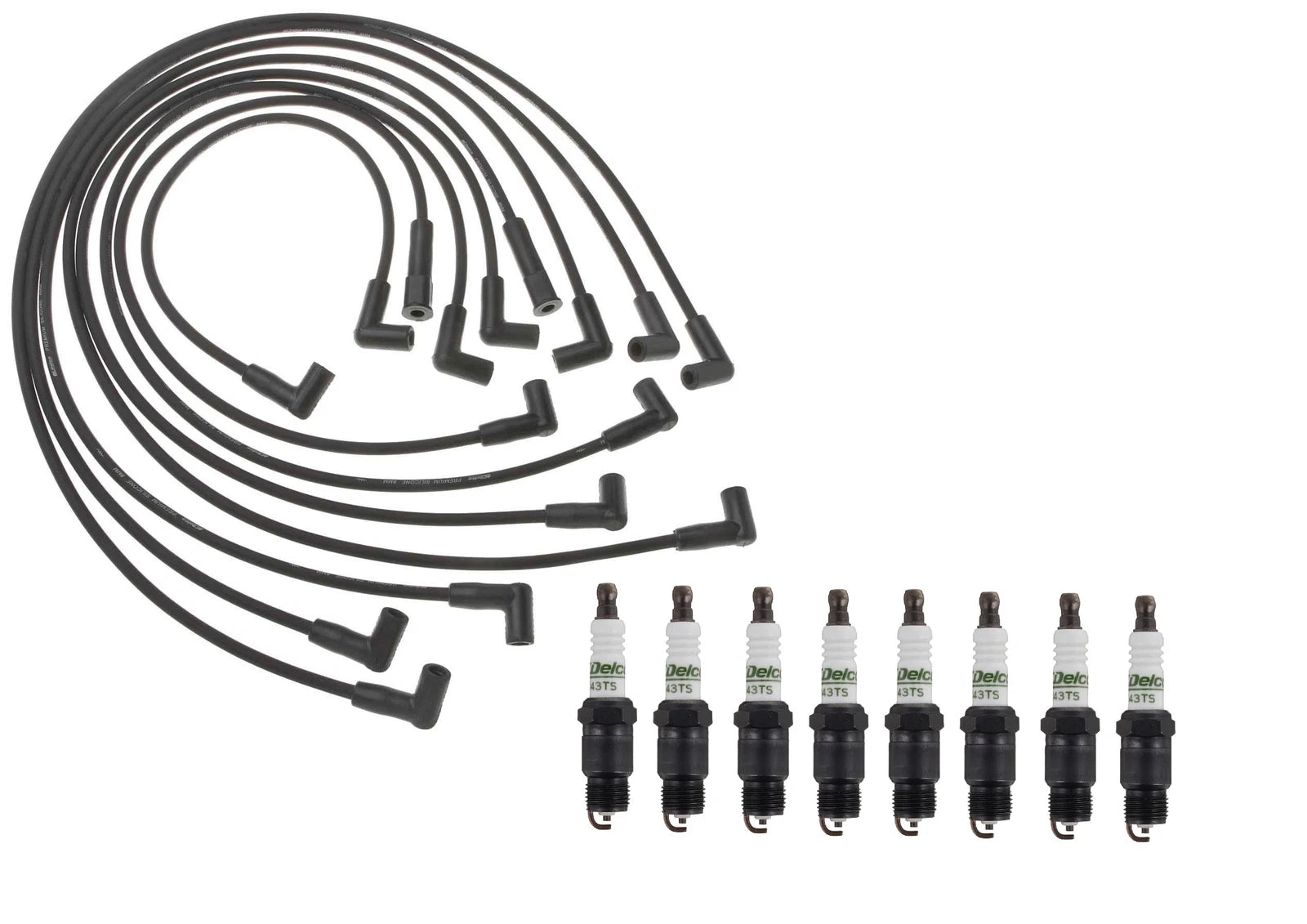 Professional Ignition Wire Set & 8 ACDelco Spark Plugs for Chevy Pontiac V8