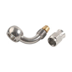Set of 2 Stainless Steel 10.2mm 3/8" Eye Banjo Hose Ends AN-3 90 Degree