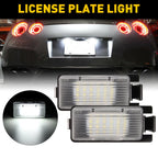 2X White LED License Plate Light for Nissan 350Z 370Z GTR G35 G37 (2003–2020)