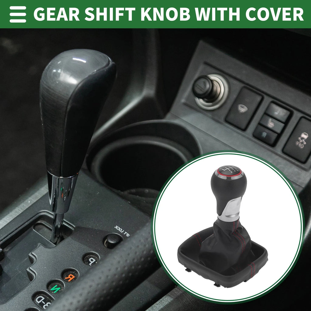 6 Speed Shift Knob with Cover for Audi A3 8P (2003–2013) Chrome Red Black