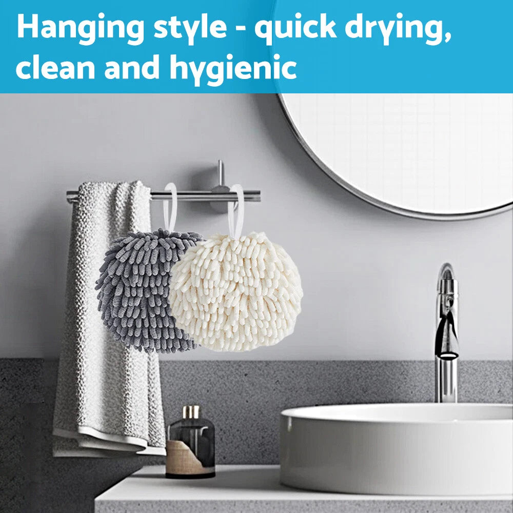 Chenille Hand Towel Set of 2 Soft Absorbent Microfiber Quick Dry Cloth
