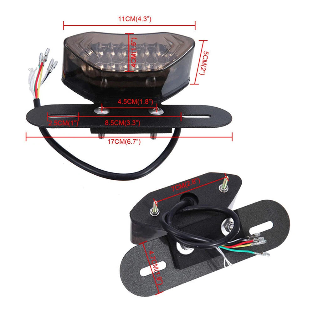 Universal LED Turn Signals Brake Integrated License Plate Tail Light
