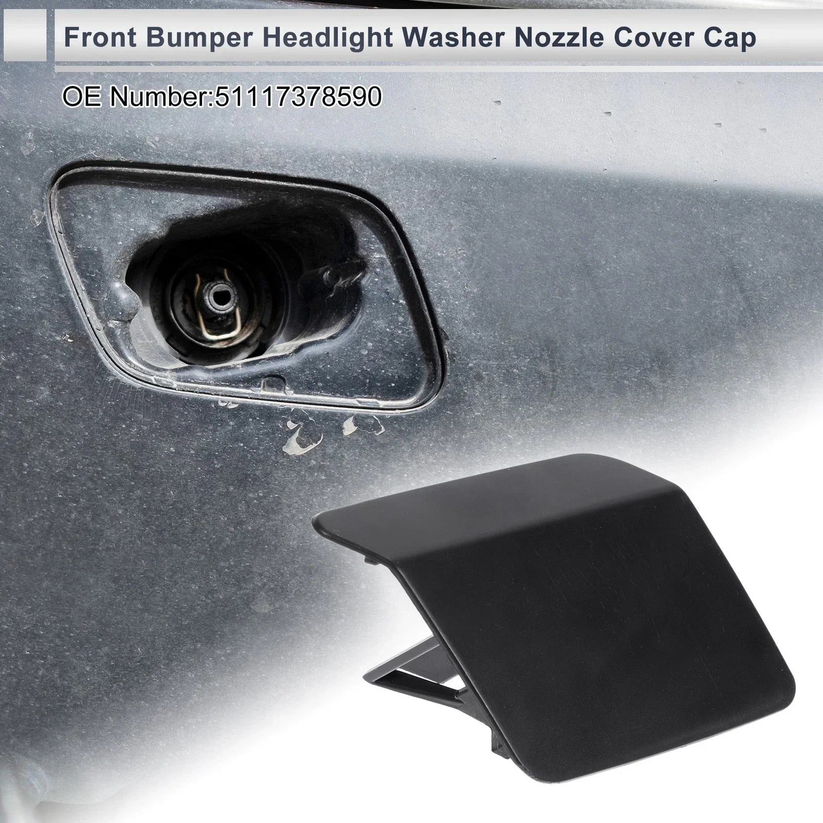 Front Right Side Bumper Headlight Washer Nozzle Cover Cap for BMW X5 Unpainted