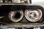 Blue LED Halo Headlight Rings for 2015–2018 Dodge Challenger (Brushed Stainless)