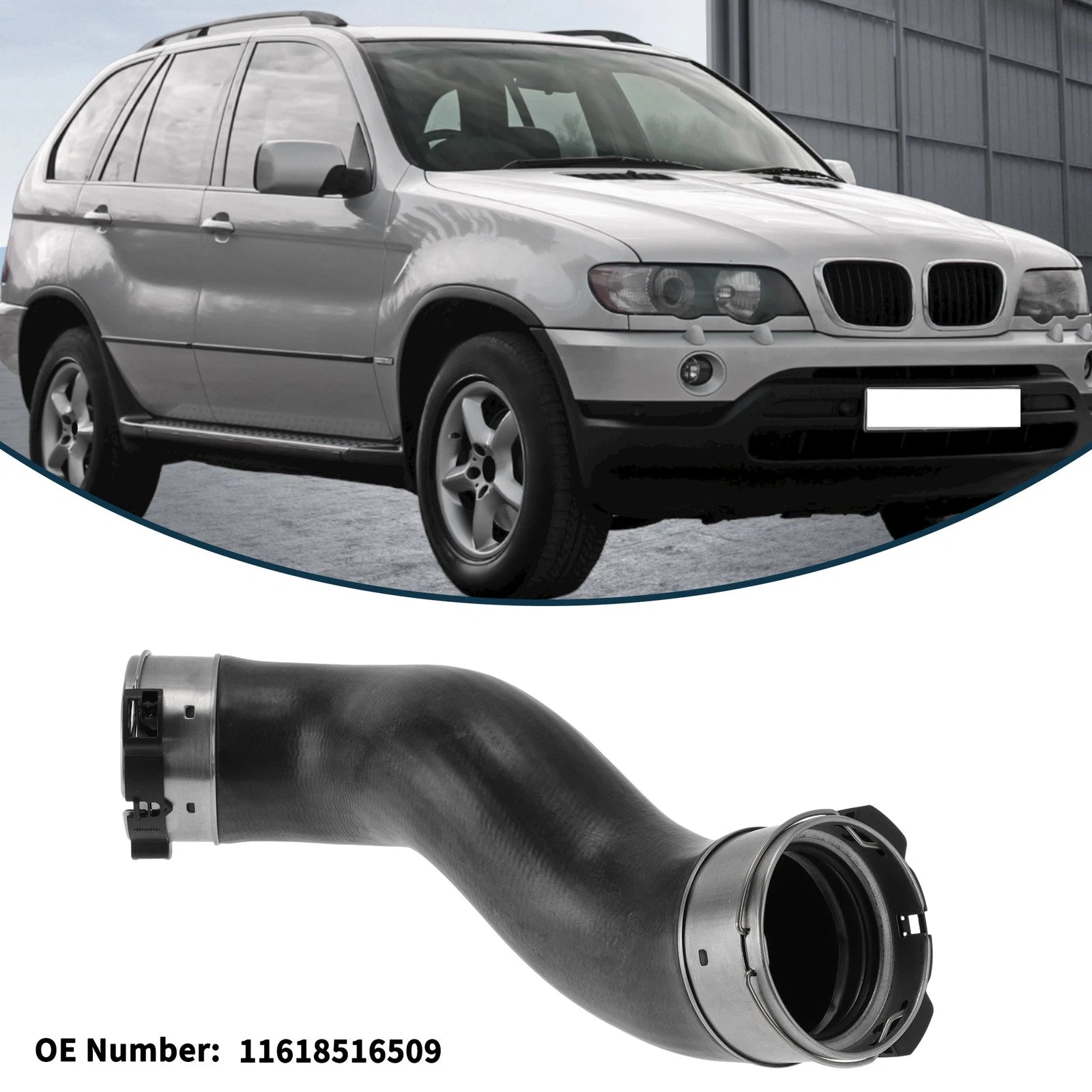Radiator Hose for BMW 5 Series F07 (2009–2017) No. 11618516509 Black