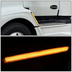 Chrome Amber Full LED Marker Turn Signal Bumper Lights for Kenworth T680 (2022–2026)